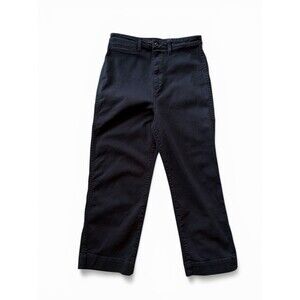 Quince Women's 29 8 Black Organic Cotton Jeans Relaxed Straight Leg High Rise